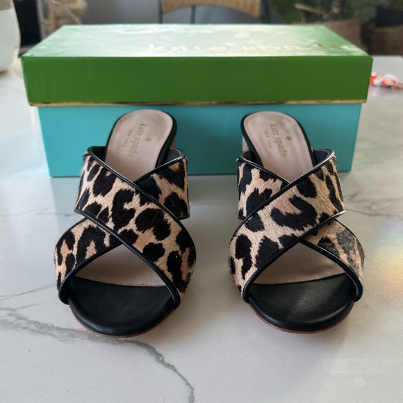Kate Spade leopard print sandals slides 7.5 - Picture 2 of 5